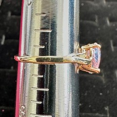 Vintage 14K Yellow Gold Pink Tourmaline Blue Topaz Toi et Moi Bypass Ring Size 7
