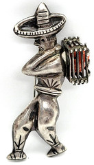 Sterling Man with Crate of Fruit Oranges Brooch Pin Made in Mexico – VINTAGE