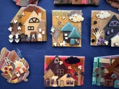 Vintage Jewelry Lot Lucinda Pin House Pin Autumn Clouds W/Face Scarecrow Turkey