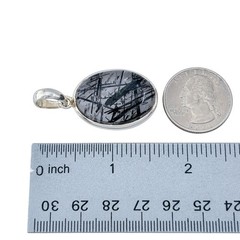 Vintage Sterling Silver 925 Tourmalinated Quartz Pendant