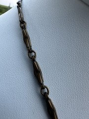 Antique 1930s Brass And Red Glass Festoon Style Necklace