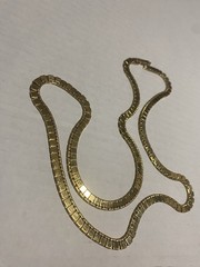 Vintage Monet Gold Tone Flat Square Link Chain Necklace 24”