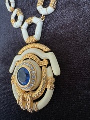 JBK Camrose & Kross Jackie Kennedy Enamel Necklace 21″ 28.32g Box COA