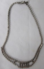 Retro Modern Art Deco Rhinestone Necklace Bracelet Earrings Set MCM c. Late 70s