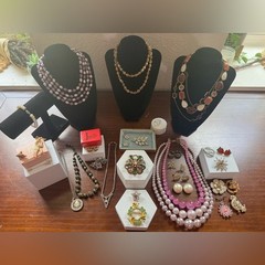 Vintage to Now Rhinestone Jewelry Lot Avon Judy Lee J.Crew Art Glass + 30 Pieces