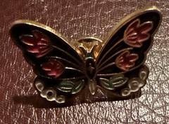 Lot Of 6 Vintage Metal With Enamel Butterfly Brooches In Various Colors