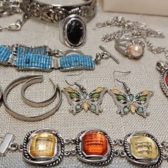 Silver Tone Jewelry Lot All Wearable 1lb +