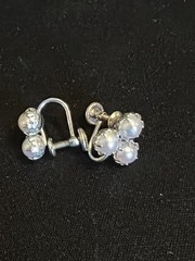 Vintage Signed JMS 1/20 12kt Gold Filled Pearl Screw Back Earrings