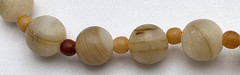 Cream Banded Agate Beaded Necklace 24 In Natural Stone 6.7mm Minimalist