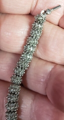 Silver Toned Metal Spiked Beads Vintage Necklace Jewelry Gift