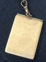 Vintage MH & company Marathon Gold Multi striped Rectangular locket Signed