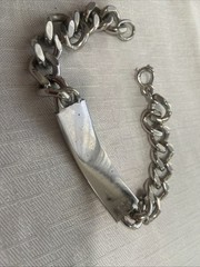 Vintage ID Chain Bracelet Mens Nickel Silver Not Monogrammed
