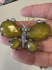 Vintage Brooch Lot of 7 Pcs 1950s 1960s 1970s Rhinestone Gem Retro Jewelry