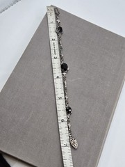 Vintage Black Crystal Art Deco Victorian Revival Bracelet Sadie Green 7 Inches