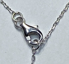 VTG Sterling Silver JC Signed CZ Infinity Necklace 16″/18″ NWT Gift Box