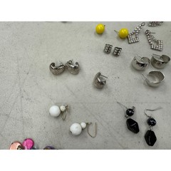 Vintage Estate Gold Silver Tone Clip On Hoop Stud Dangle Drop Earring Lot of 64