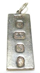 STERLING SILVER ENGLISH INGOT DOG TAG PENDANT JUBILEE FOB BAR COLLECTOR LOT 10