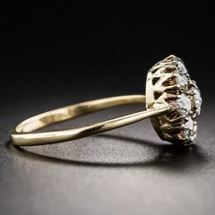 3.50 Ct White Diamond Art Deco Antique Vintage Wedding Ring 14K Yellow Gold FN