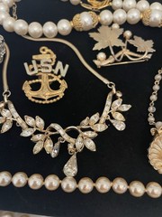 Junk Jewelry FOR CRAFTS WEAR PICS 1 & 2 Necklaces Watches Brooch Some SIGNED #3