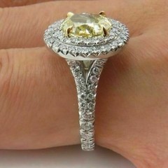 Art Deco 3.20 Ct Canary Diamond Antique Vintage Wedding Ring 925 Sterling Silver