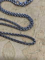 925 Sterling Silver Designer Signed Rolo Style Link Necklace by BELLA R 18”