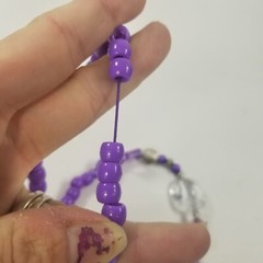 Silver tone with Faceted Purple Beads Necklace Shiny