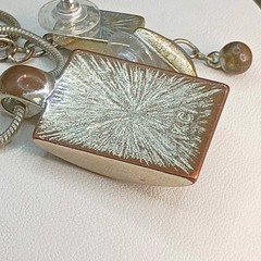 Vintage KC Kenneth Cole Blue Prism Pendant Necklace Earrings Set Silver Tone
