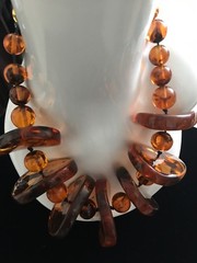 Anthropologie Amber Resin Statement Necklace
