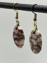 Birdseye Jasper Gold French Wire Earrings lightweight!