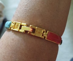 Unique, rare vintage stones bracelet for women with Chinese good luck messages