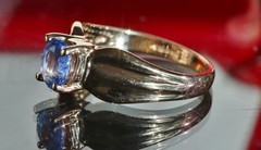 14k yellow gold 0.60ct tanzanite solitaire size 6 ring heated vintage 3.30gr