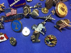 Mixed Lot 50+ Push Back Lapel Pins Vintage Modern Enamel Advertising Flag L22