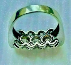 Art Deco Style Round cut Lab Created Diamond 14k White Gold FN Engagement Ring