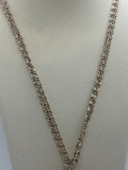 Vintage Faux Baroque Pearl Pendant Necklace Gold Tone Opera Length