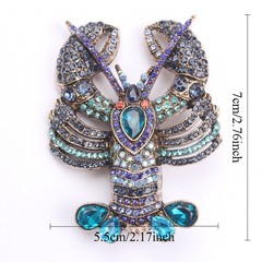 Playful Style Color-Blocked Lobster Brooch: Ornamental Clothing Pin, Ideal Gift