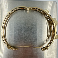 Van Dell 1/20 12k Gold Filled Flower Floral Bangle Bracelet Vtg Gorgeous Read!