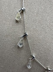 Vintage Napier Silver Tone Necklace With Clear Rhinestones Signed 16-18”