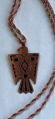 VINTAGE BELL TRADING POST SOLID COPPER THUNDERBIRD PENDANT & 29″ CHAIN SIGNED