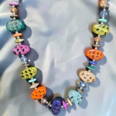 Vintage M&S Marks Spencer Resin Statement Necklace Boho Colorful Adjustable