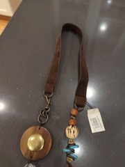 Vintage Boho Chunky Wood Bead Statement Necklace Nordstrom Retail $195 – M64