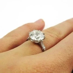Round Cut Lab Created Diamond 14K White Gold FN Engagement Women’s Ring