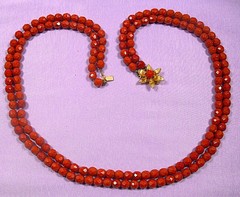 Double Strand ☆ Round Faceted ☆ Terracotta ☆ Glass Bead ☆ Necklace & Earrings