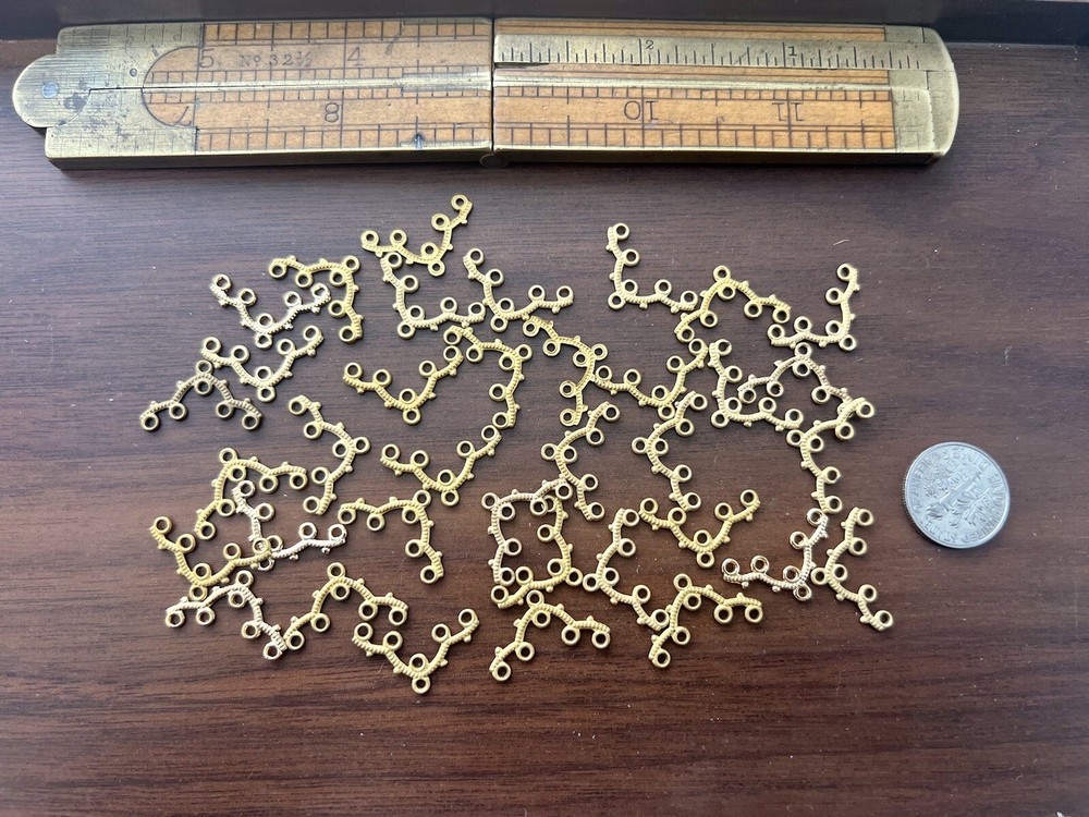 36 Vintage Gold Tone Connector Chandelier Findings 12x20mm Jewelry Making￼ lot