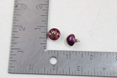 Pierced Earrings Purple Stud Vintage 93443