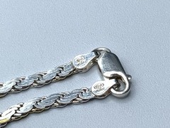 Italy MILOR Sterling Silver Rhodium Plated 2 Tone 24” Flat Rope Necklace ~ 19.7g