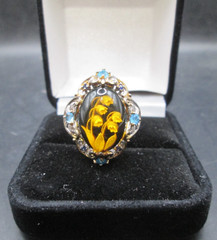 MICHAEL VALITUTTI Gems En Vogue Collection Sterling Silver Ring Amber Topaz *