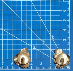 Vintage Clip On Earrings Leaves Clustered Black Gold Tone 2 Inches X 2 Inches