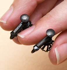1 PAIR Vintage Miriam Haskell SIGNED Matte Black Clip On Earring Findings Parts