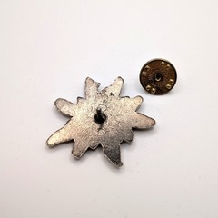 Edelweiss Flower Alpine Lapel Ski Pin Silver Tone Vintage Floral Accessory 1.25″