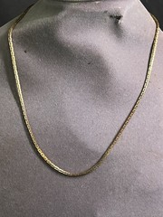 VINTAGE GOLD TONE 2.5 MM UNIQUE LINK CHAIN NECKLACE